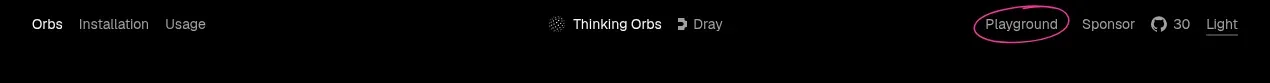 Thinking Orbs navigation component