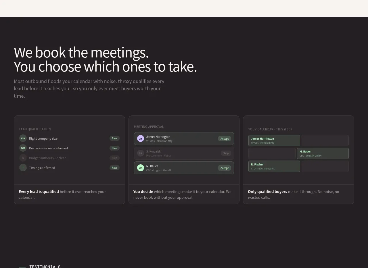 throxy feature grid component