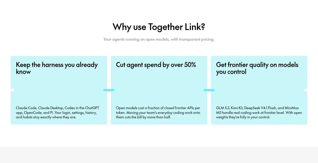 Together Link feature grid component