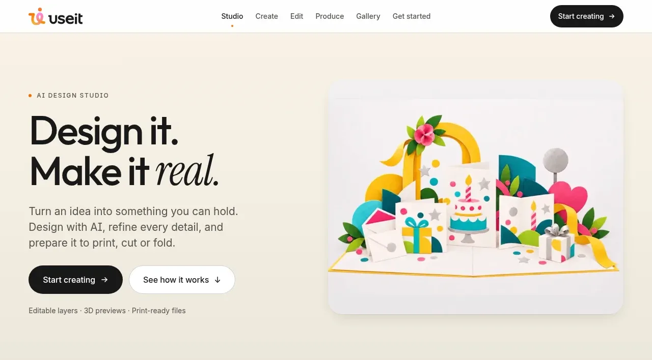 UseIt Studio hero component