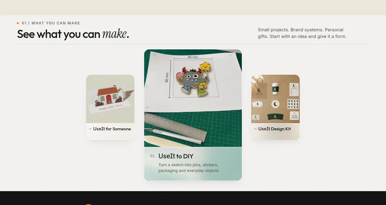 UseIt Studio feature grid component