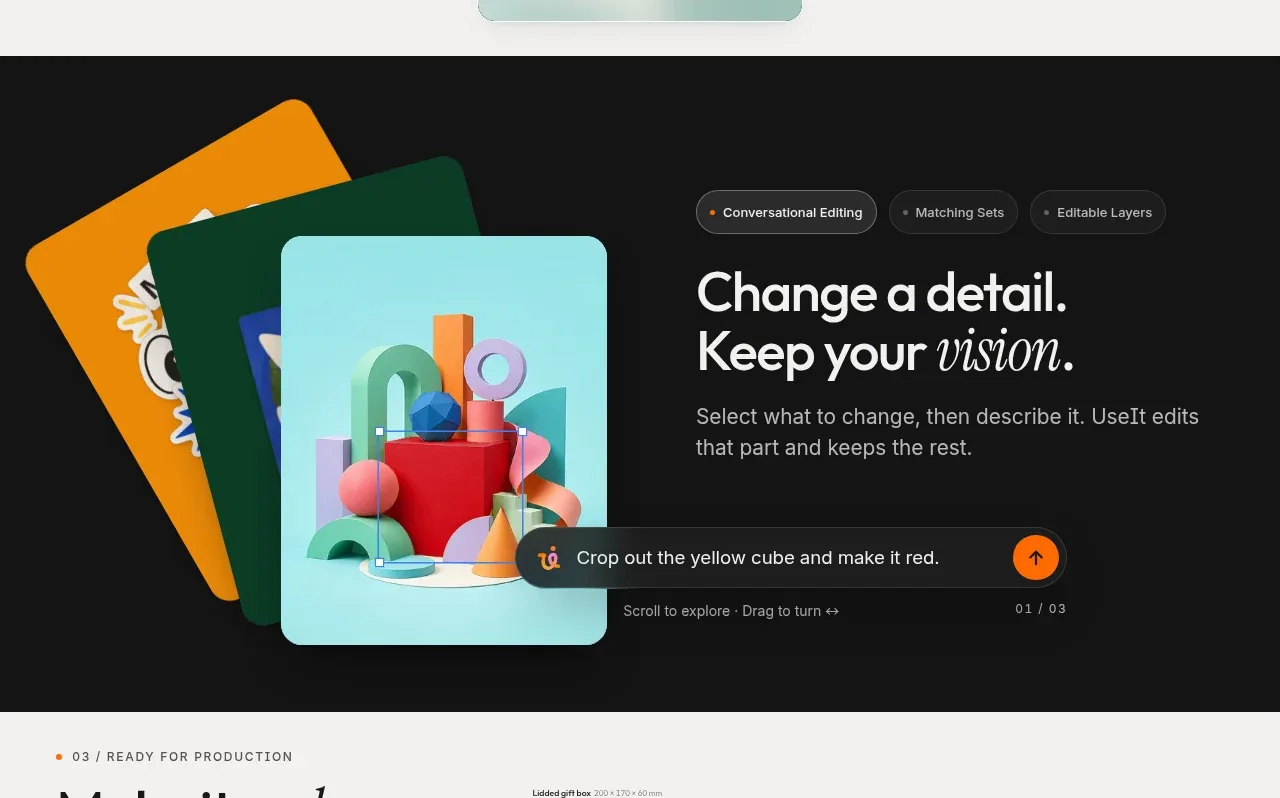 UseIt Studio feature grid component