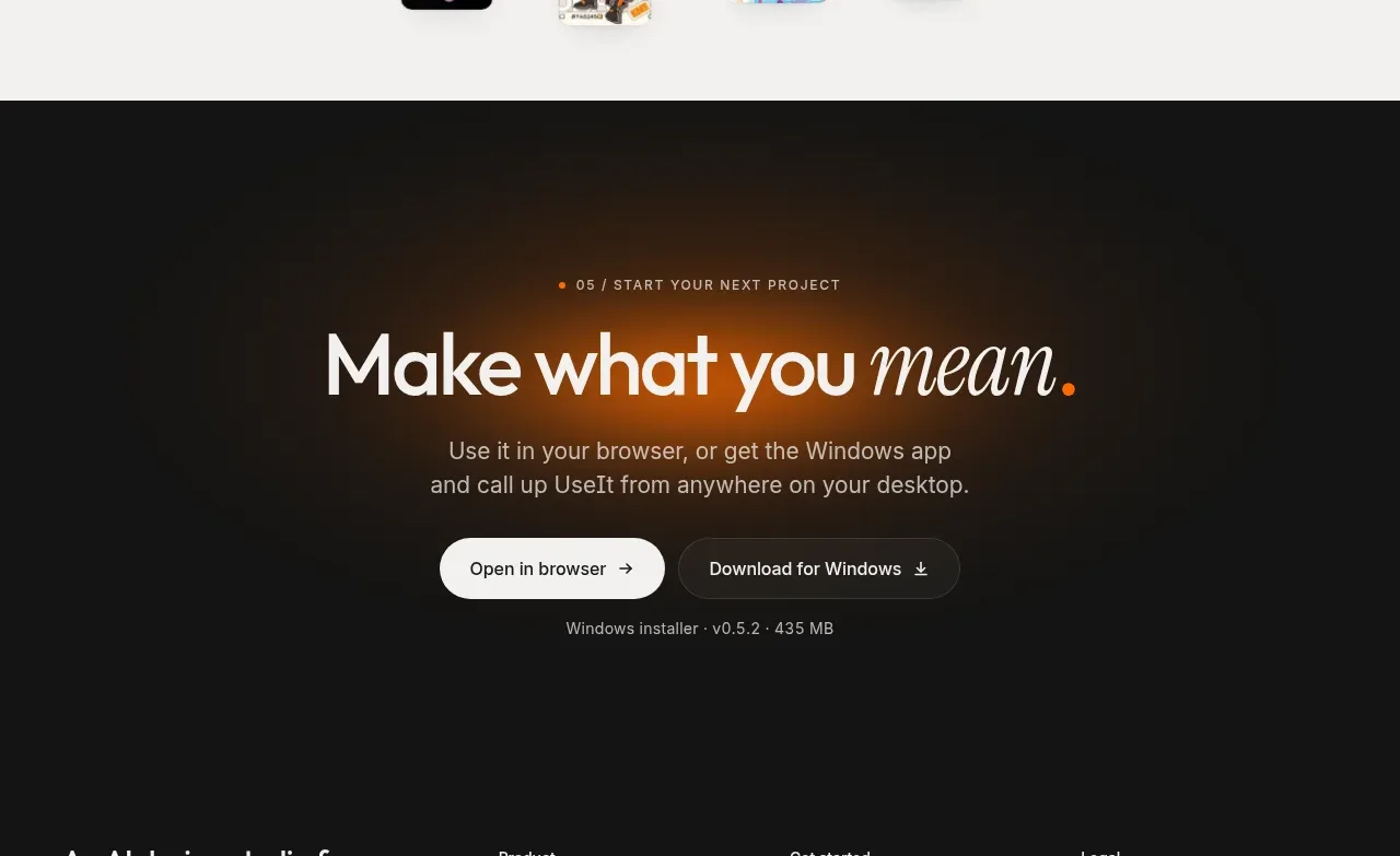 UseIt Studio call to action component