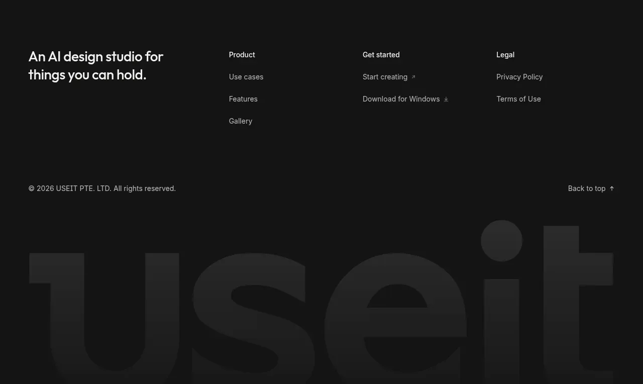 UseIt Studio footer component