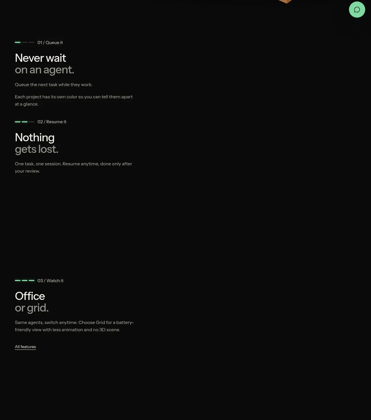 VibeiDE feature grid component