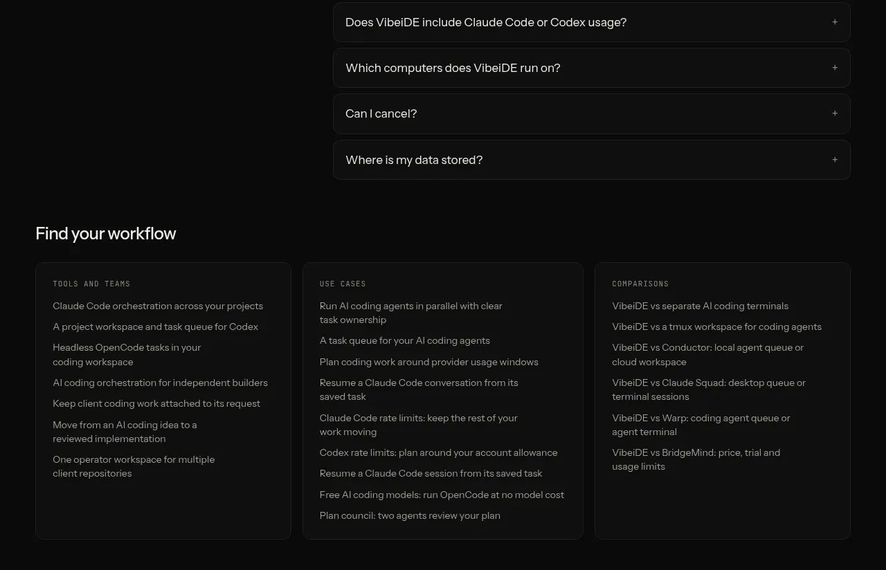 VibeiDE faq component