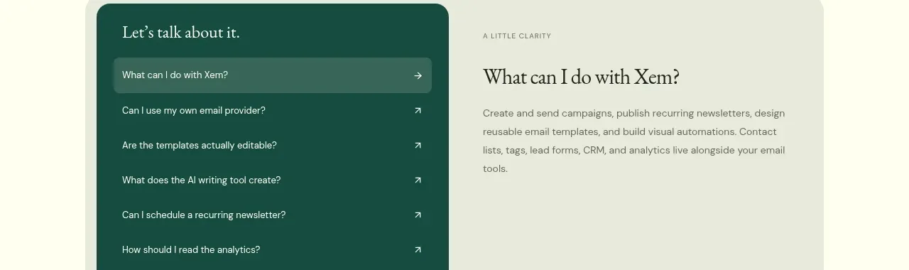 Xem feature grid component