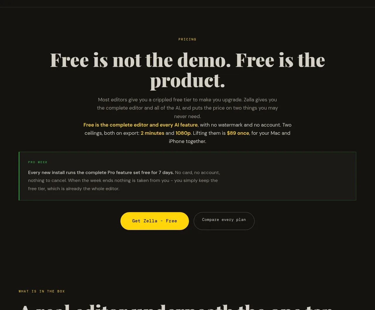 Zella call to action component