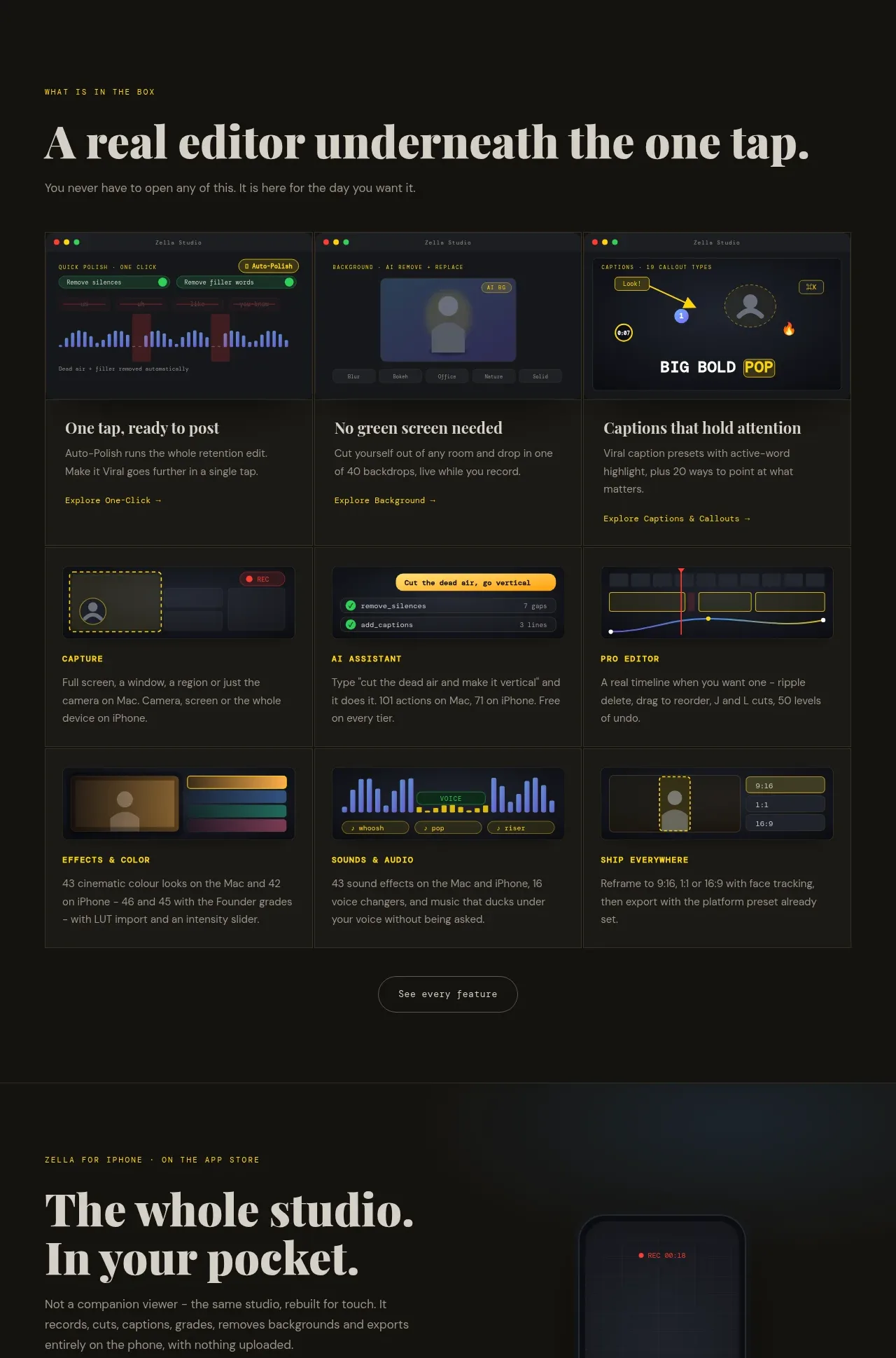 Zella feature grid component