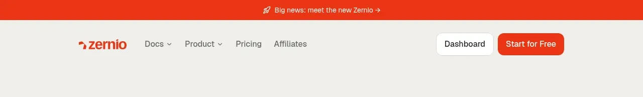 Zernio navigation component