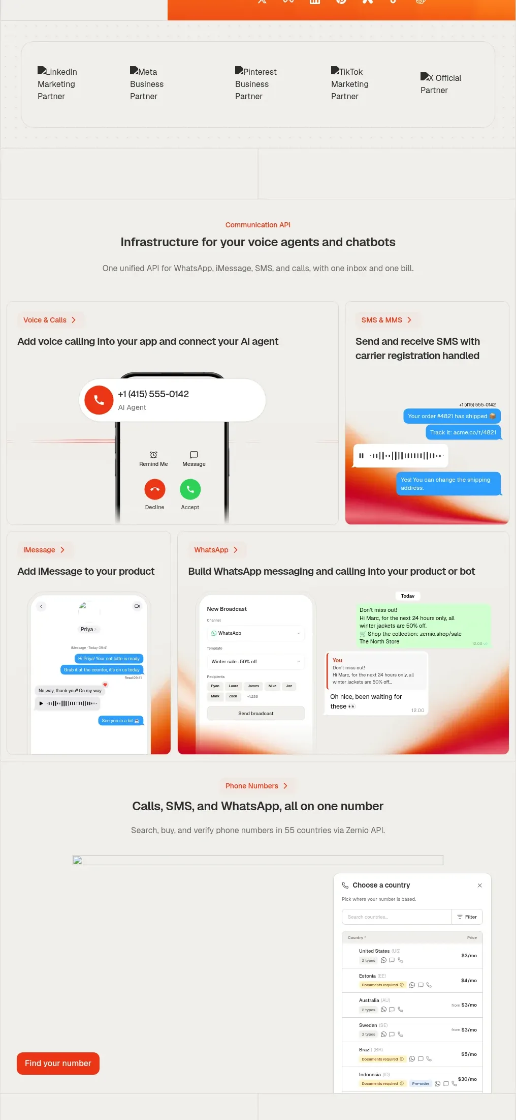 Zernio feature grid component