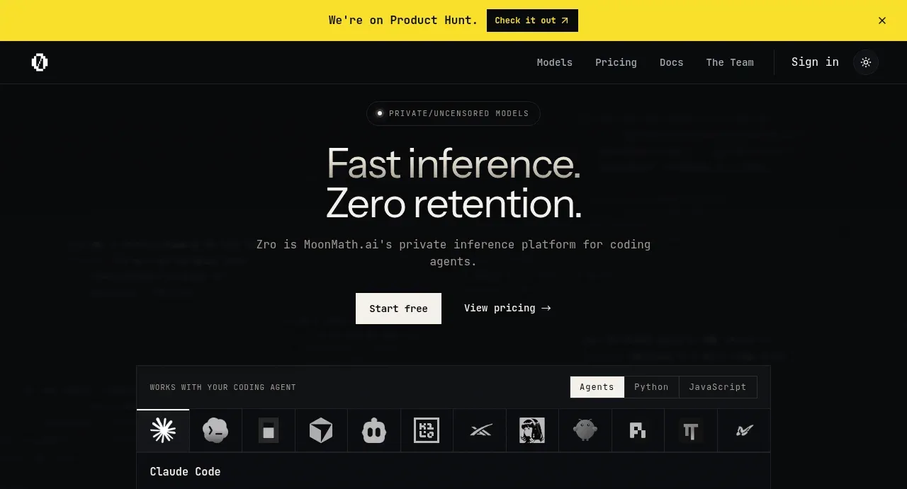 Zro: Uncensored Security Models hero component