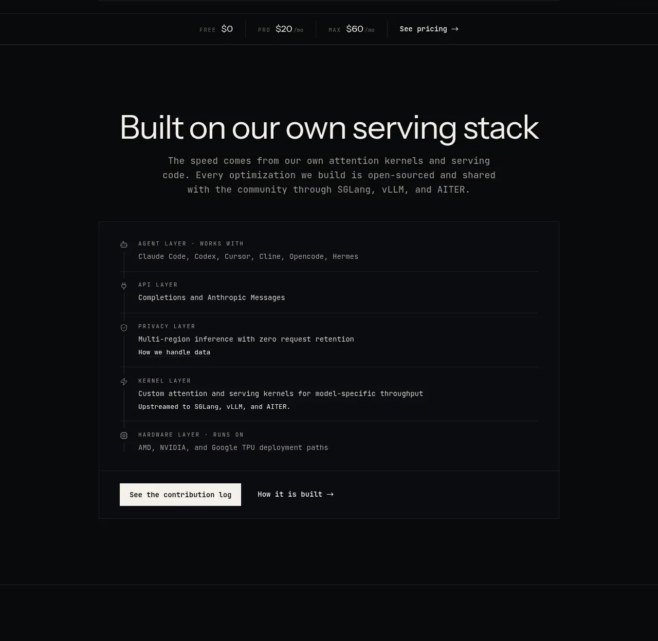 Zro: Uncensored Security Models feature grid component