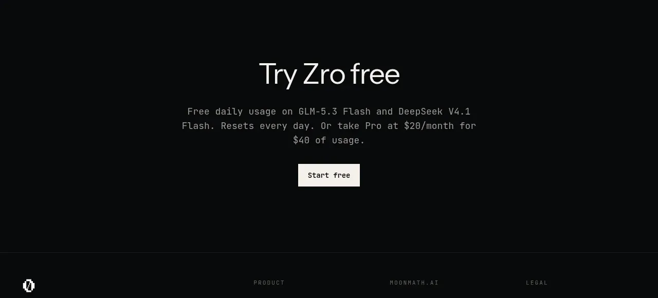 Zro: Uncensored Security Models call to action component
