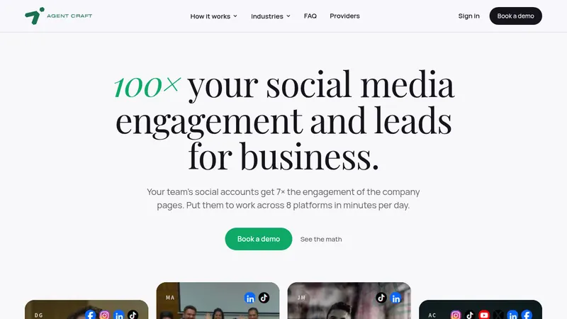 Agent Craft · Landing page · Editorial · Minimal screenshot