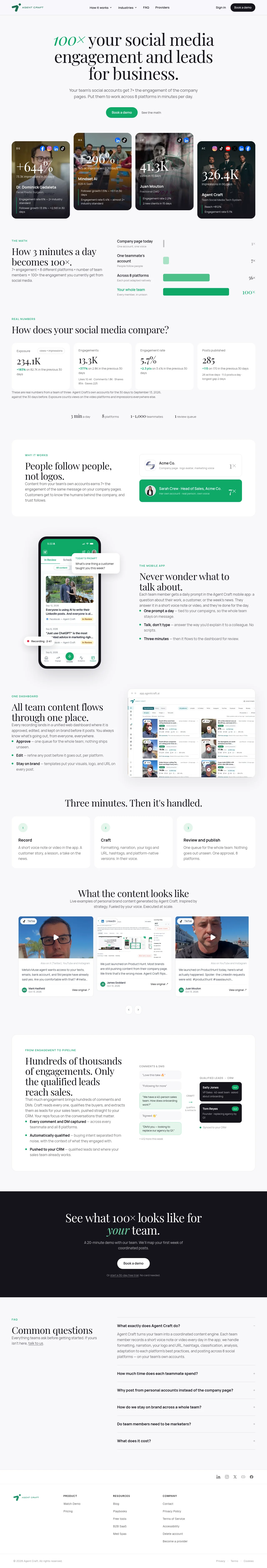 Agent Craft · Landing page · Editorial · Minimal screenshot