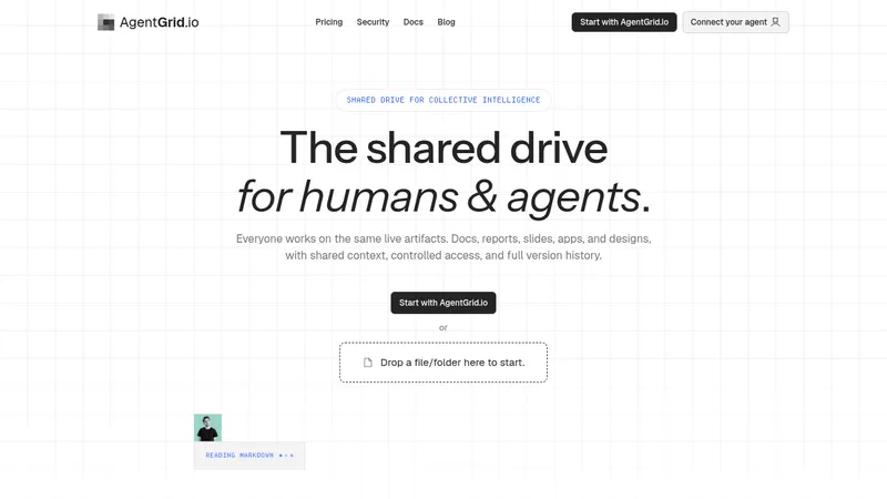 AgentGrid.io · Landing page · Minimal · Editorial · Gradient screenshot