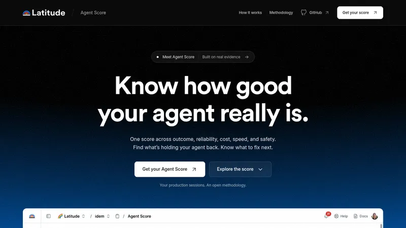 AgentScore · Landing page · Dark · Minimal · Gradient screenshot