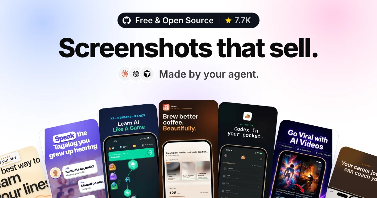 App Store Screenshots · OG images · Gradient · Playful screenshot