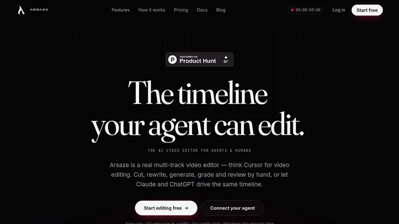 Arsaze · Landing page · Dark · Editorial · Minimal screenshot