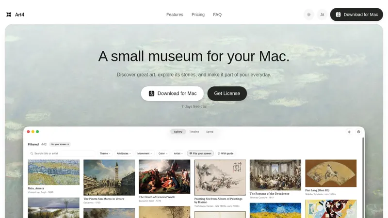 Art4 · Landing page · Minimal · Editorial screenshot