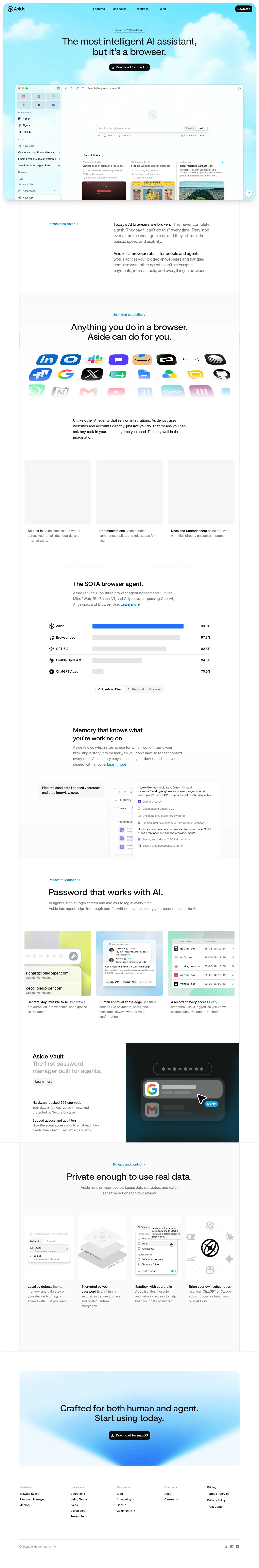 Aside · Landing page · Minimal · Gradient · Corporate screenshot