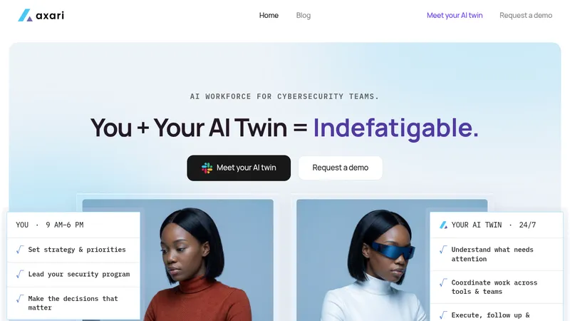 Axari · Landing page · Minimal · Gradient screenshot