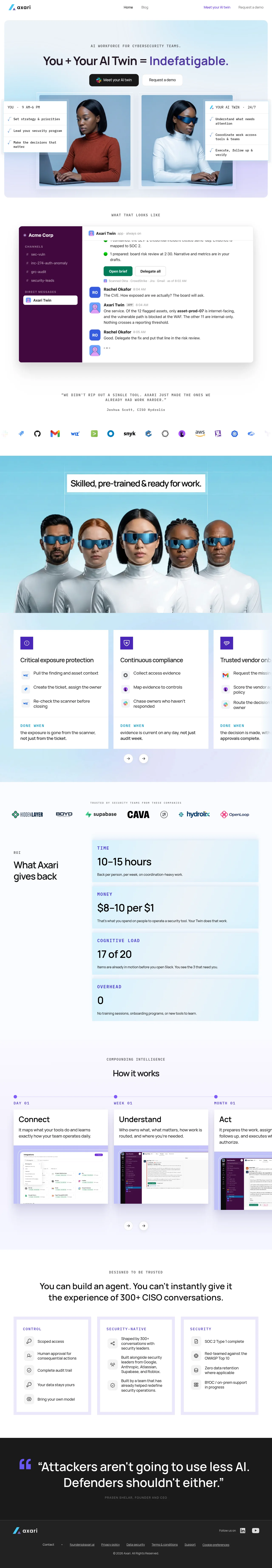 Axari · Landing page · Minimal · Gradient screenshot