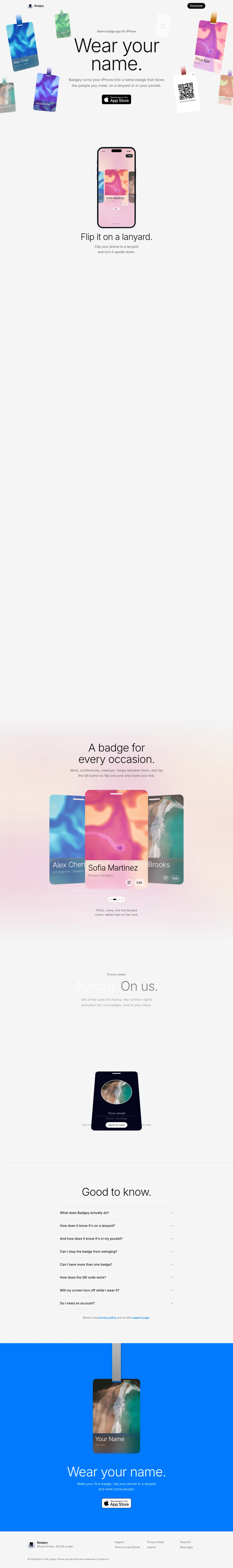 Badgey · Landing page · Minimal · Playful screenshot