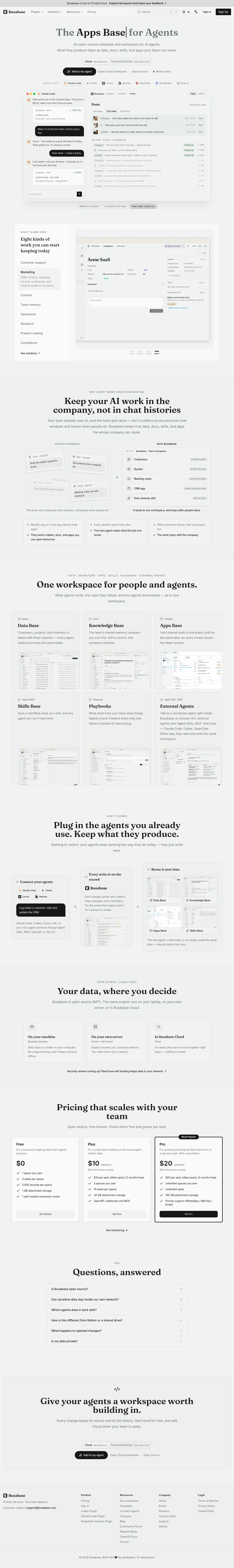 Busabase · Landing page · Minimal · Editorial screenshot