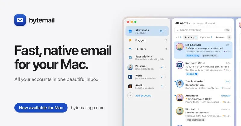 bytemail · OG images · Minimal · Corporate · Gradient screenshot