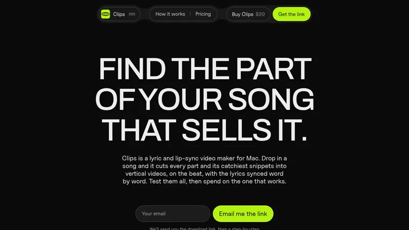 Clips by Plastic · Landing page · Dark · Minimal · Corporate screenshot