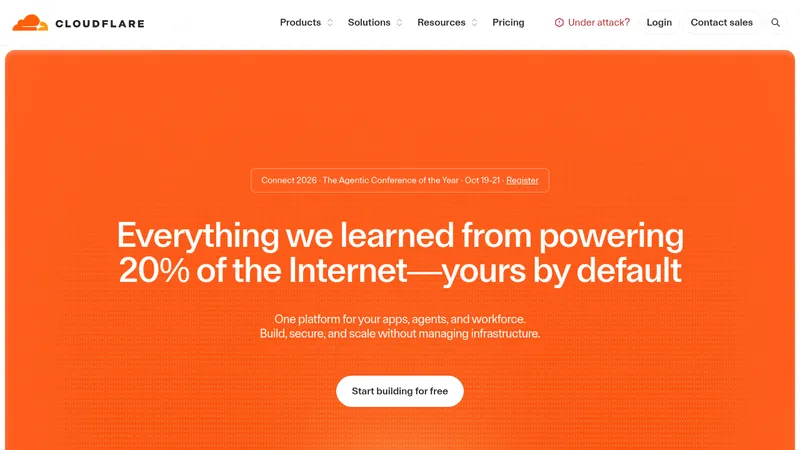 cloudflare.com · Landing page · Corporate · Minimal · Dense screenshot