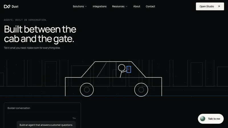 Duvi · Landing page · Dark · Minimal · Editorial screenshot