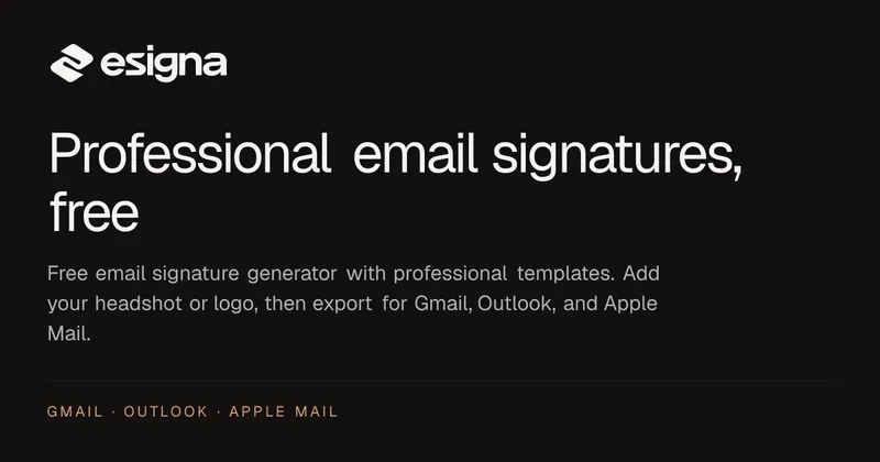 esigna · OG images · Dark · Minimal screenshot