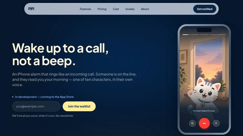Fifi · Landing page · Minimal · Illustrated · Corporate screenshot