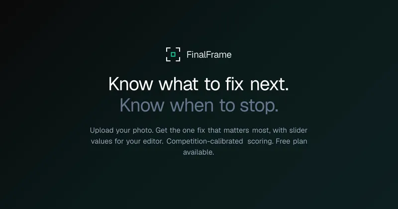 FinalFrame · OG images · Dark · Minimal screenshot