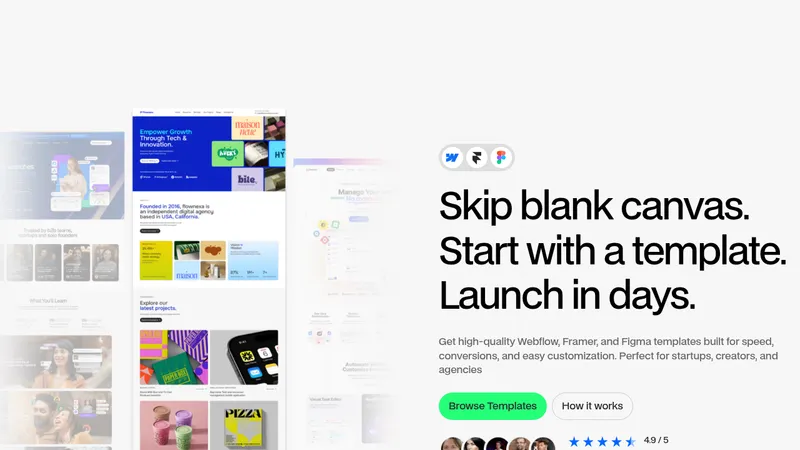 flowcub.com · Landing page · Minimal · Bento screenshot