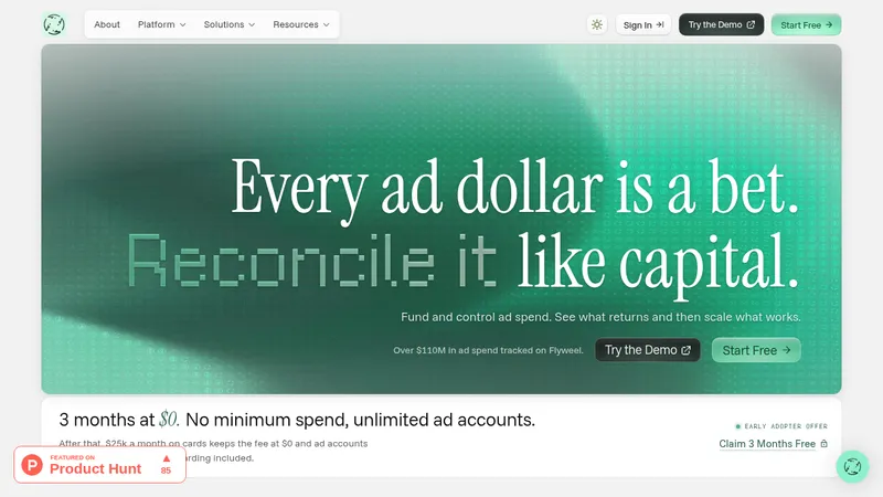 Flyweel · Landing page · Minimal · Corporate screenshot
