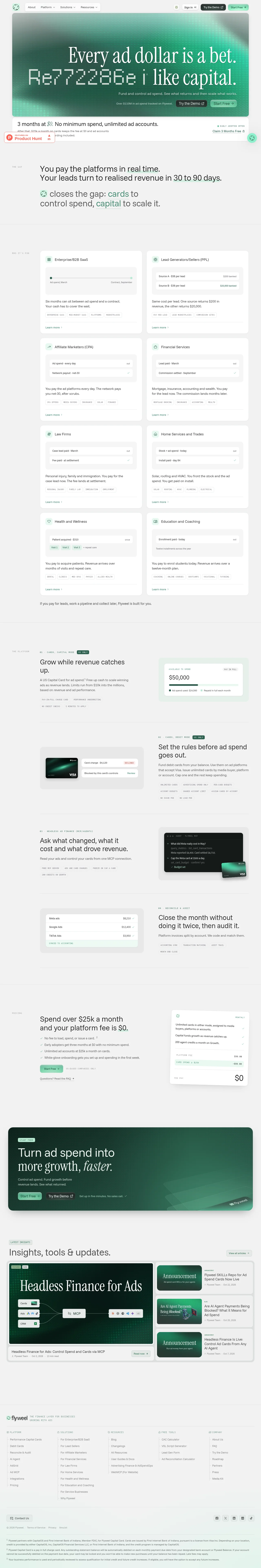 Flyweel · Landing page · Minimal · Corporate screenshot