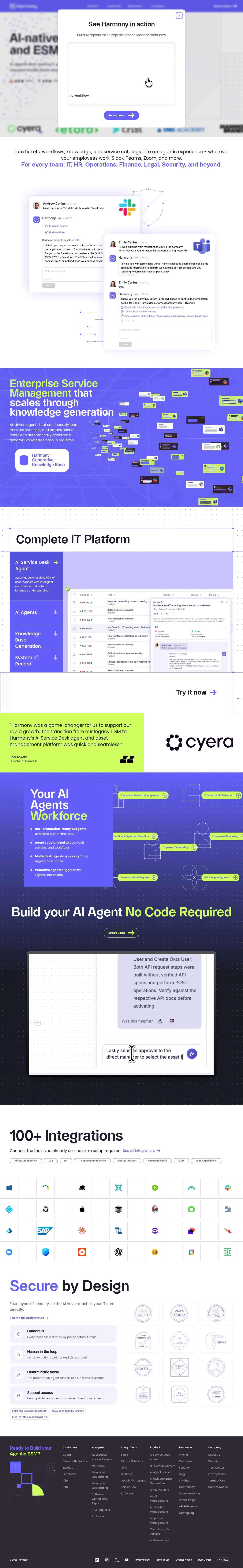 Harmony · Landing page · Gradient · Illustrated · Corporate screenshot