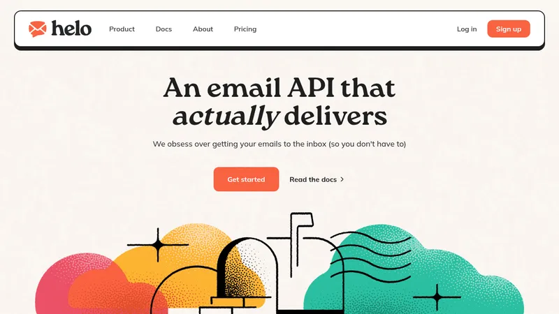 Helo · Landing page · Playful · Retro · Illustrated screenshot