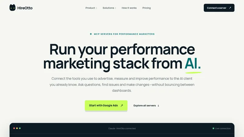 HireOtto · Landing page · Minimal · Corporate · Dark screenshot