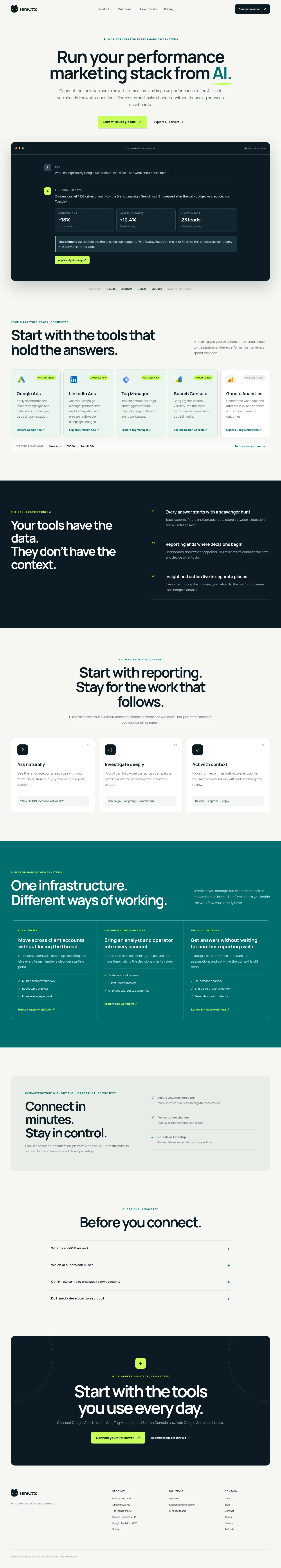 HireOtto · Landing page · Minimal · Corporate · Dark screenshot