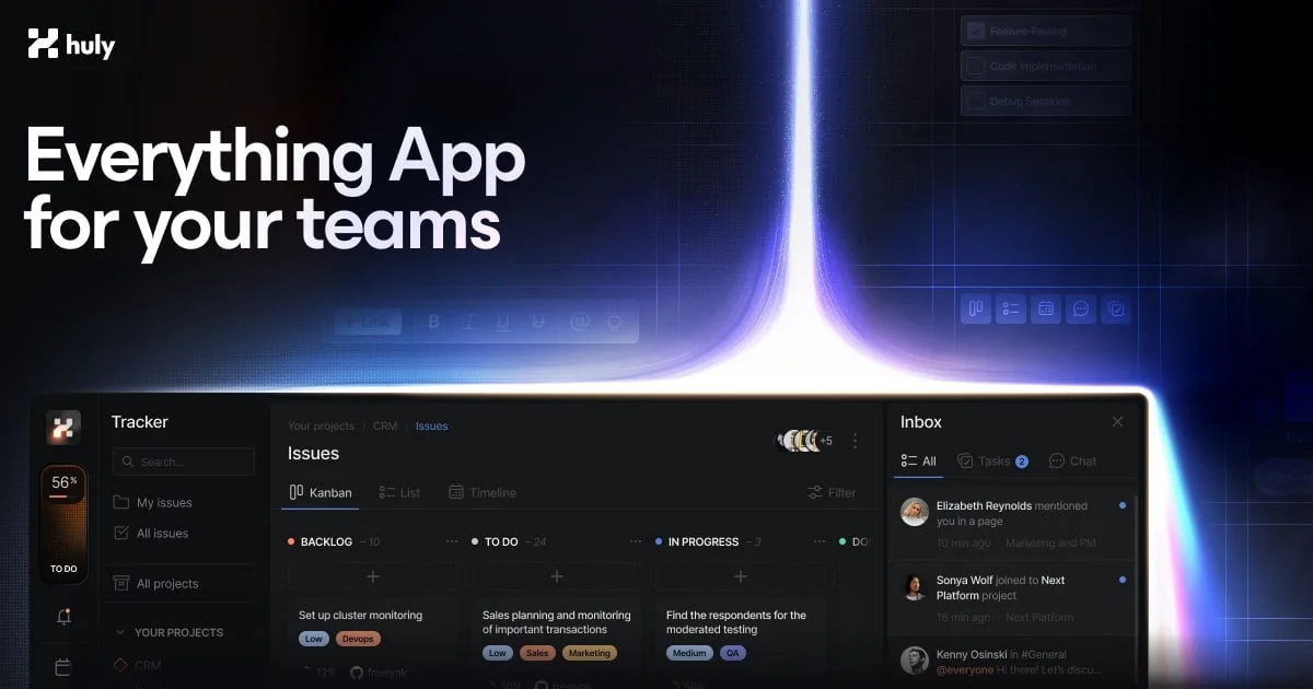 huly.io · OG images · Dark · Gradient screenshot