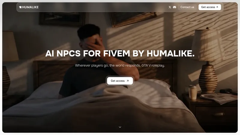 Humalike x GTA RP · Landing page · Editorial · Dark screenshot