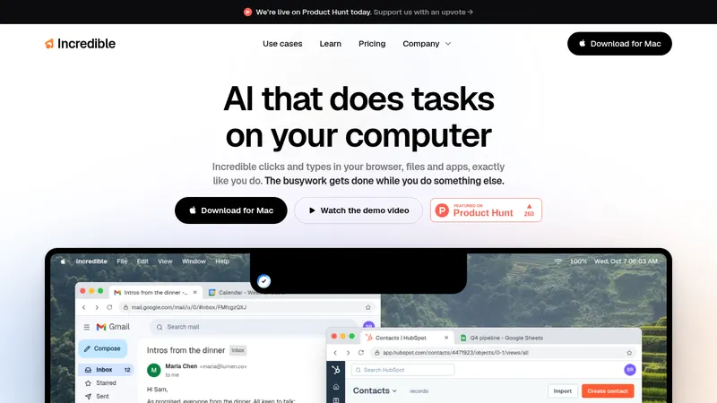 Incredible · Landing page · Minimal · Playful screenshot