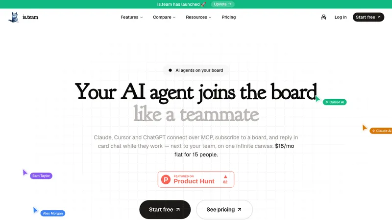 is.team · Landing page · Editorial · Minimal screenshot