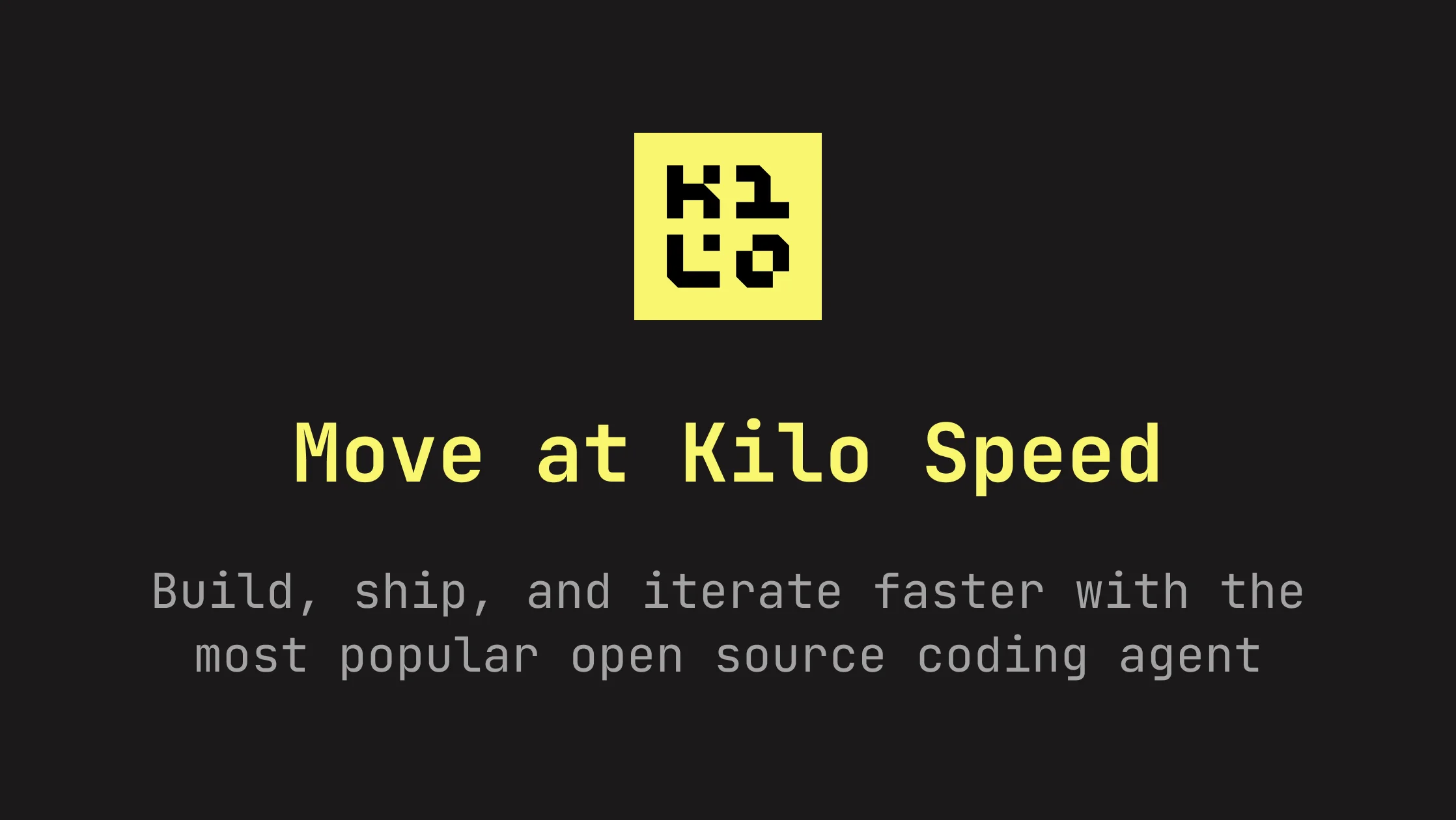 Kilo Code for iOS and Android · OG images · Dark · Minimal · Brutalist screenshot