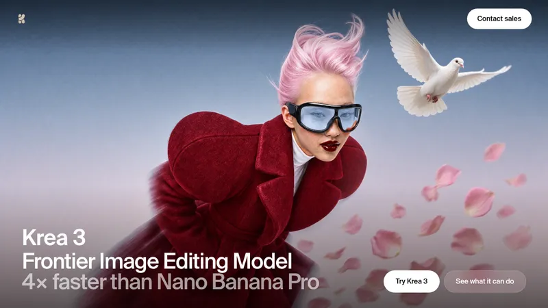 Krea 3 · Landing page · Minimal · Editorial · Bento screenshot